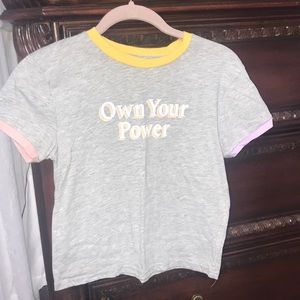 “own your power” tee